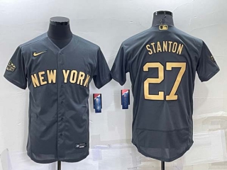 Men's MLB New York Yankees #27 Giancarlo Stanton Grey 2022 All Star Stitched Flex Base Nike Jersey (16)