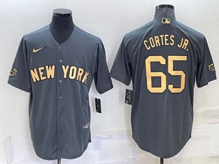 Men's MLB New York Yankees #65 Nestor Cortes Jr Grey 2022 All Star Stitched Cool Base Nike Jersey (1)