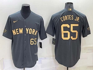 Men's MLB New York Yankees #65 Nestor Cortes Jr Grey 2022 All Star Stitched Cool Base Nike Jersey (2)