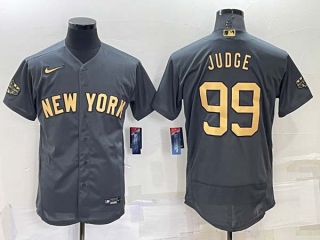 Men's MLB New York Yankees #99 Aaron Judge Grey 2022 All Star Stitched Flex Base Nike Jersey (21)