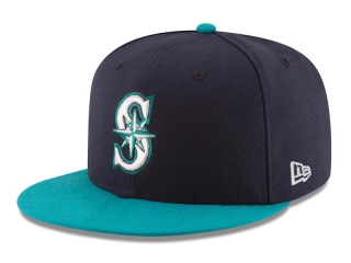 Wholesale MLB Seattle Mariners New Era Navy Aqua Snapback Hats 2009