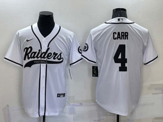 Men's Las Vegas Raiders #4 Derek Carr White Stitched MLB Cool Base Nike Baseball Jersey (37)