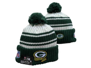 Wholesale NFL Green Bay Packers New Era Green 2022 Sideline Sport Cuffed Pom Knit Hat 3055