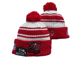 Wholesale NFL Tampa Bay Buccaneers New Era Red 2022 Sideline Sport Cuffed Pom Knit Hat 3041