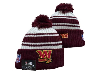 Wholesale NFL Washington Commanders New Era Burgundy 2022 Sideline Sport Cuffed Pom Knit Hat 3045