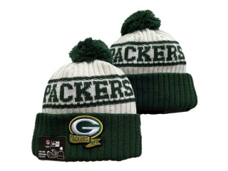 NFL Green Bay Packers New Era Cream Green 2022 Sideline Beanies Knit Hat 3058