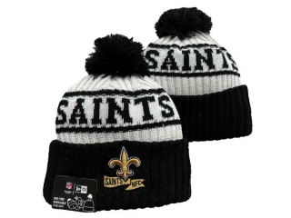NFL New Orleans Saints New Era Cream Black 2022 Sideline Beanies Knit Hat 3042