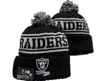 NFL Las Vegas Raiders New Era Black Grey 2022 Sideline Beanies Knit Hat 3039