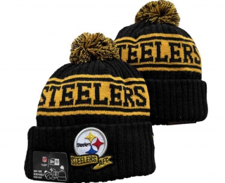 NFL Pittsburgh Steelers New Era Black Yellow 2022 Sideline Beanies Knit Hat 3044