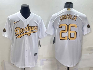 Men's Los Angeles Dodgers #26 Tony Gonsolin White 2022 All Star Stitched Cool Base Nike Jersey