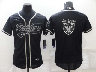 Men's Las Vegas Raiders Black Team Big Logo With Patch Cool Base Stitched Baseball Jersey