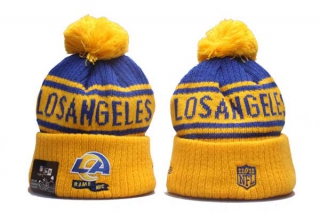 NFL Los Angeles Rams New Era Royal Yellow 2022 Sideline Beanies Knit Hat 5009