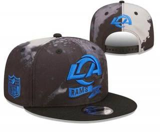 NFL Los Angeles Rams New Era Black Ink Dye 2022 Sideline 9FIFTY Snapback Hat 3026