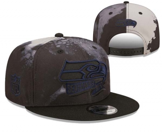 NFL Seattle Seahawks New Era Black Ink Dye 2022 Sideline 9FIFTY Snapback Hat 3027