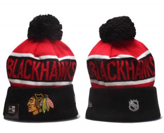 NHL Chicago Blackhawks New Era Black Red Knit Beanie Hat 5001