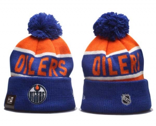 NHL Edmonton Oilers New Era Royal Orange Knit Beanie Hat 5001
