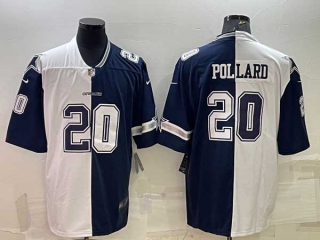 Men's Dallas Cowboys #20 Tony Pollard Navy White Split Vapor Untouchable Limited Stitched Jersey