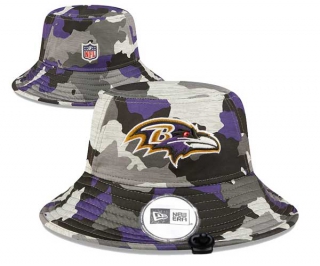 Wholesale NFL Baltimore Ravens New Era Embroidered Camo Bucket Hats 3006