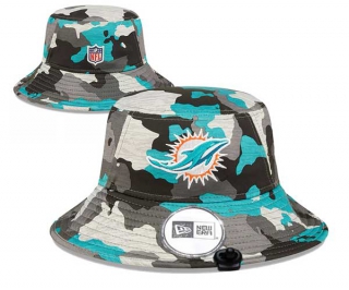 Wholesale NFL Miami Dolphins New Era Embroidered Camo Bucket Hats 3005
