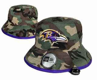 Wholesale NFL Baltimore Ravens New Era Embroidered Camo Bucket Hats 3007