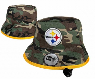 Wholesale NFL Pittsburgh Steelers New Era Embroidered Camo Bucket Hats 3007