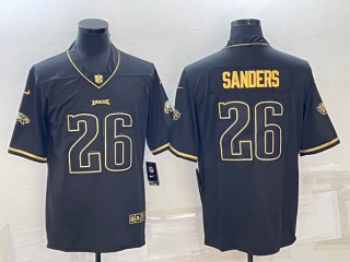 Men's Philadelphia Eagles #26 Miles Sanders Limited Black Gold Vapor Untouchable Stitched Limited Jersey