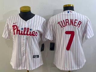 Women's Philadelphia Phillies #7 Trea Turner White Stitched MLB Cool Base Nike Jersey