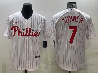 Men's Philadelphia Phillies #7 Trea Turner White Stitched MLB Cool Base Nike Jersey