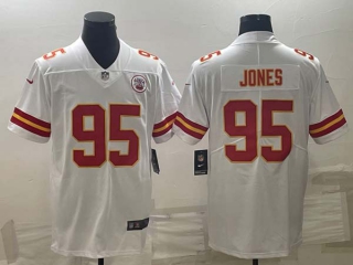 Men's Kansas City Chiefs #95 Chris Jones White Vapor Untouchable Limited Stitched Jersey