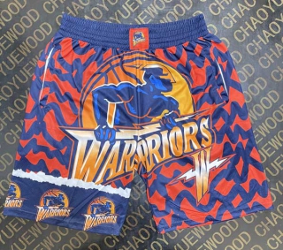 Men's NBA Golden State Warriors Mitchell & Ness Big Face Hardwood Classics Quick Drying Shorts