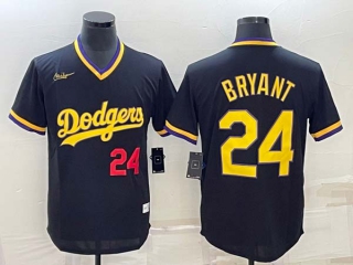 Men's Los Angeles Dodgers #24 Kobe Bryant Red Number Black Stitched Pullover Throwback Nike Jerseys