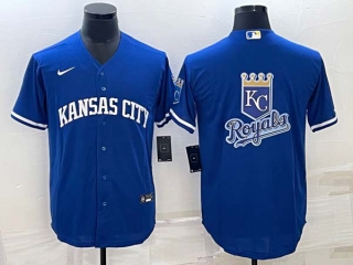 Men's Kansas City Royals Big Logo Blue Nike 2022 City Connect Cool Base Stitched Jersey