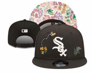 MLB Chicago White Sox Watercolor Floral Black New Era 9FIFTY Snapback Hat 3018
