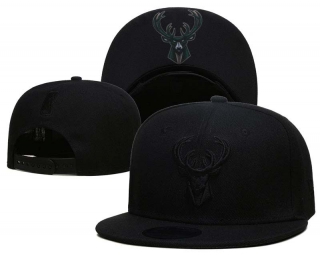 NBA Milwaukee Bucks New Era Black On Black 9FIFTY Snapback Hat 2013