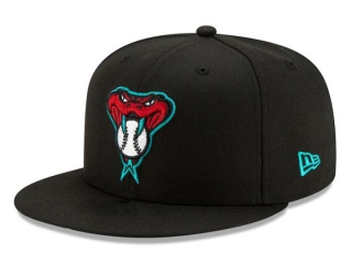 MLB Arizona Diamondbacks New Era Black Red Logo 9FIFTY Snapback Hat 2009