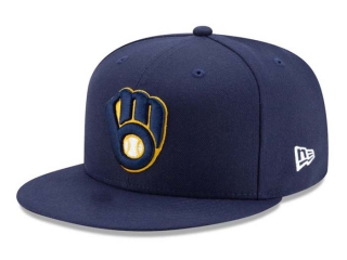 MLB Milwaukee Brewers New Era Navy Team Logo 9FIFTY Snapback Hat 2009