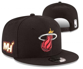 NBA Miami Heat New Era Black 9FIFTY Snapback Hat 3024