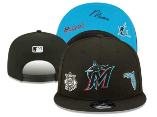 MLB Miami Marlins New Era Black Identity 9FIFTY Snapback Hat 3005