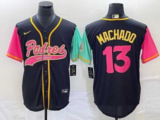 Men's San Diego Padres #13 Manny Machado Black NEW 2023 City Connect Cool Base Stitched Jerseys