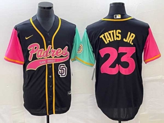 Men's San Diego Padres #23 Fernando Tatis Jr Black NEW 2023 City Connect Cool Base Stitched Jerseys