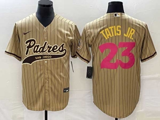 Men's San Diego Padres #23 Fernando Tatis Jr Tan NEW 2023 City Connect Cool Base Stitched Jersey