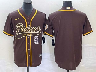 Men's San Diego Padres Blank Borwn Cool Base With Patch Stitched Baseball Jerseys