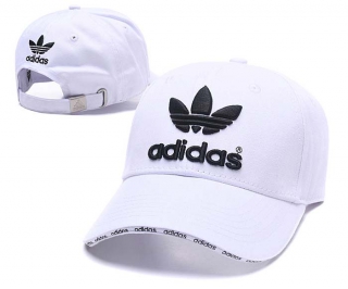 Adidas Classic Trefoil Logo Curved Brim Adjustable Hats White Black 5Hats 2084
