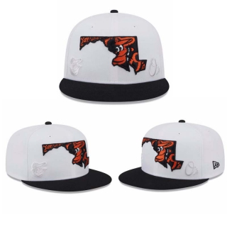 MLB Baltimore Orioles New Era White Black State 9FIFTY Snapback Hat 2014