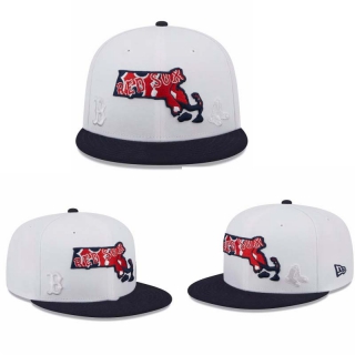 MLB Boston Red Sox New Era White Navy State 9FIFTY Snapback Hat 2041