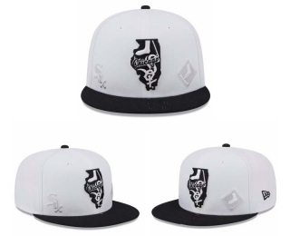 MLB Chicago White Sox New Era White Black State 9FIFTY Snapback Hat 2043