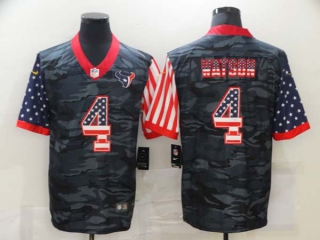 Men's Houston Texans #4 Deshaun Watson Camo USA Flag Limited Stitched Jersey