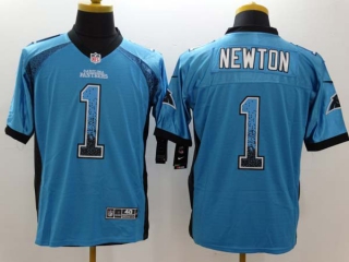 Men's Carolina Panthers #1 Cam Newton Blue Alternate Stitched NFL Limited Rush Drift Fashion Jersey
