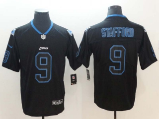 Men's Detroit Lions #9 Matthew Stafford Black Blue Stitched NFL Limited Jersey