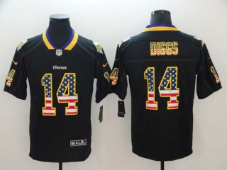 Men's Minnesota Vikings #14 Stefon Diggs Black Stitched NFL Limited Rush USA Flag Jersey